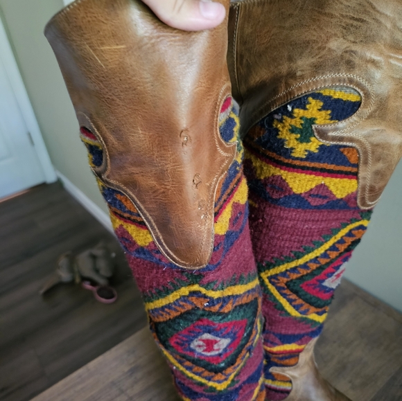 Colorful Patterned Knee-High Boots - Picture 13 of 16